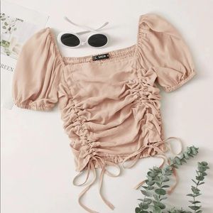 Drawstring ruched crop top size small